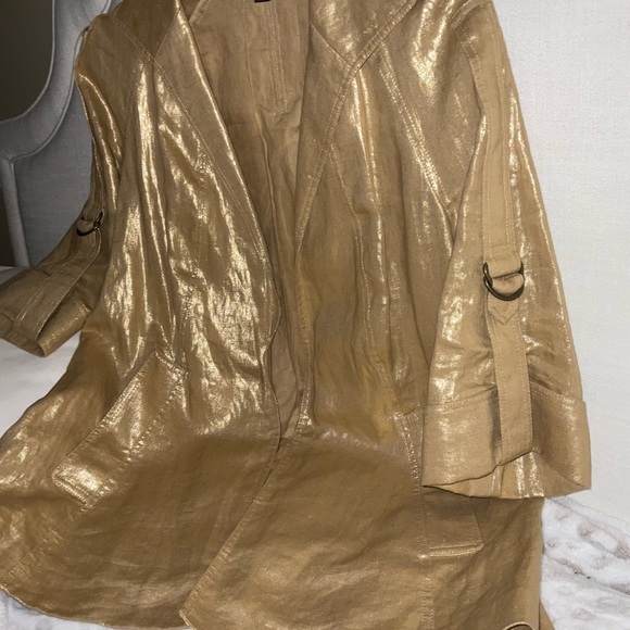 LAFAYETTE 148 NEW YORK SMALL gold blazer suit jacket - Picture 8 of 9